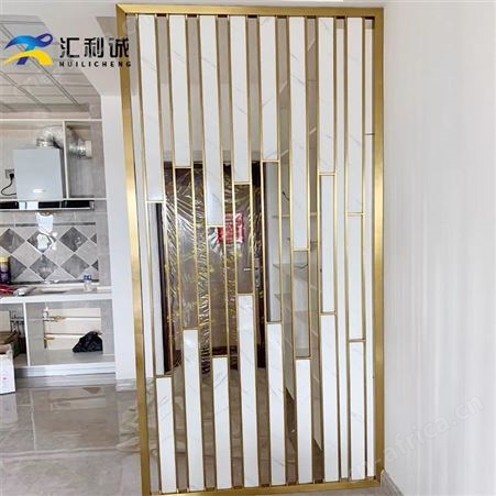 不锈钢新中式屏风 加厚背景墙隔断仿木纹 定制