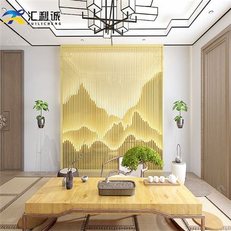 广东不锈钢假山屏风隔断客厅 山峦屏风工程装饰
