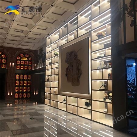 商用酒店不锈钢展示柜 金属拉丝书柜可定制尺寸