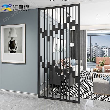 珠海长虹不锈钢玻璃屏风 轻奢金属屏风隔断房间