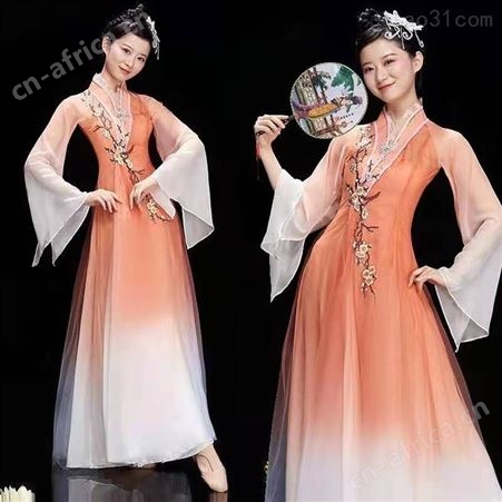 古典舞演出服女新款中国风扇子舞芒种仙女现代舞演出服