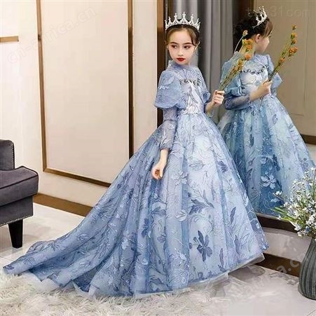 女童主持蓬蓬裙公主裙拖尾纱裙出租