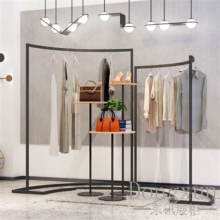 服装店展示桌子 中间摆放中岛展示台 圆形落地长方形店铺高低流水台  女装店服装架 展示架