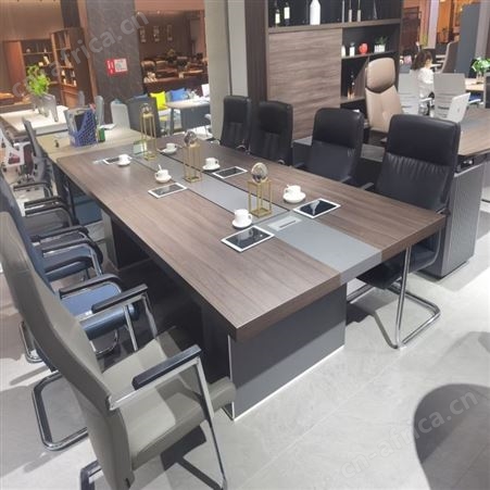 现代简约会议桌 定制板式简约会议桌 办公家具生产厂家 旭峰家具 现货供应
