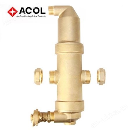 ACOL AS20VT双功能螺旋微泡排气阀集污阀 水泵 空调排气阀 热泵 太阳能排气阀 磁力棒选配
