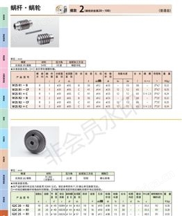 协育蜗杆·蜗轮2模（齿数20～100）作用图纸 升降装置 减速电机