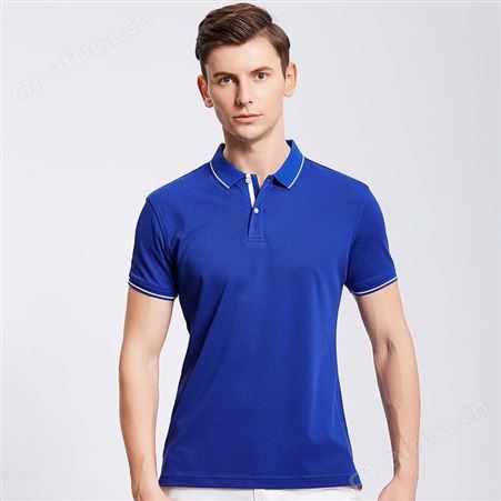 夏t恤工作服短袖翻领工衣广告衫定制条纹领团体聚会班服短袖印字