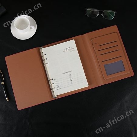 商务PU皮三折活页记事笔记本文具办公课堂笔记搭扣记事本定做