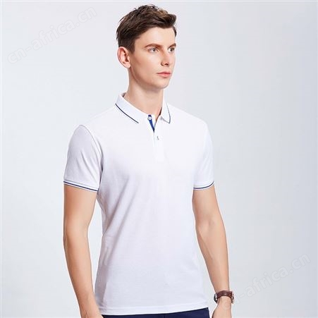 夏t恤工作服短袖翻领工衣广告衫定制条纹领团体聚会班服短袖印字