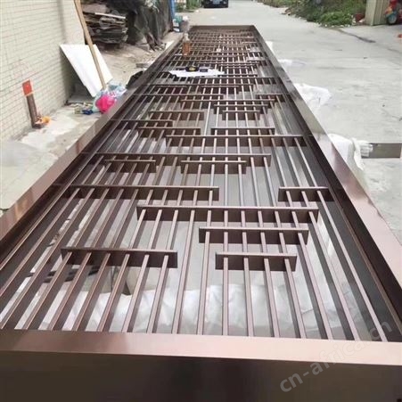 钛金轻奢不锈钢屏风隔断  酒店大堂简约现代新中式玄关不锈钢花格