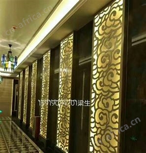 祥云图案不锈钢屏风定做隔断酒店装饰花格厂家