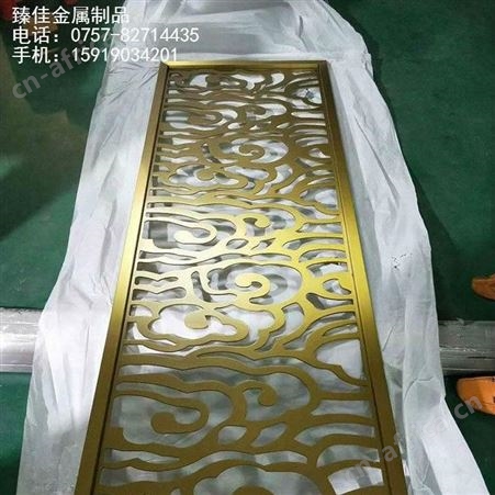 新中式不锈钢屏风定做厂家酒店玄关客厅隔断