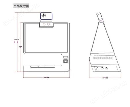 海康门禁DS-K3501-3XFD 台式测温访客一体机