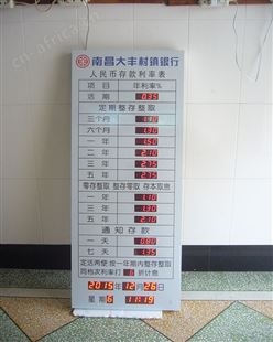 农商银行利率牌，银行利率牌，信用社利率牌，电子利率牌，利率屏