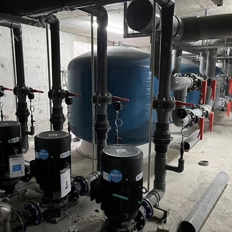 侧出纤维沙缸过滤器泳池水循环过处理设备 海润水处理设备