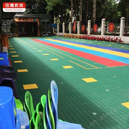 培鹰户外彩色塑胶地面学校操场防滑地垫幼儿园塑胶地板悬浮式拼接