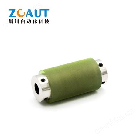 SUS304定制包胶滚轮直柱型带紧定螺钉型带衬层滚轮胶轮聚氨脂轴承包胶滚轮