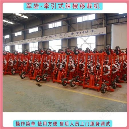 工厂定制 四行辣椒移栽机 军岩牵引式栽苗机 株距20-100可调