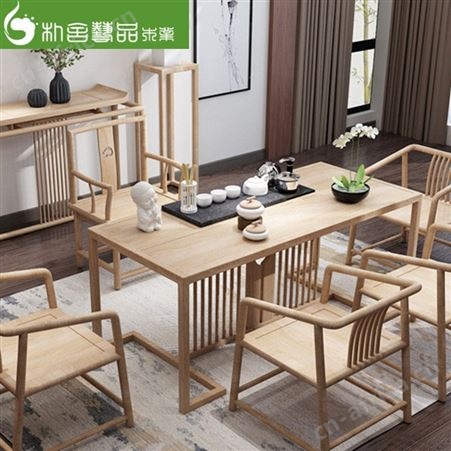 浙江茶桌椅组合 火烧石茶几 禅意简约功夫现代泡茶台 1米8中式茶台茶具套装一体